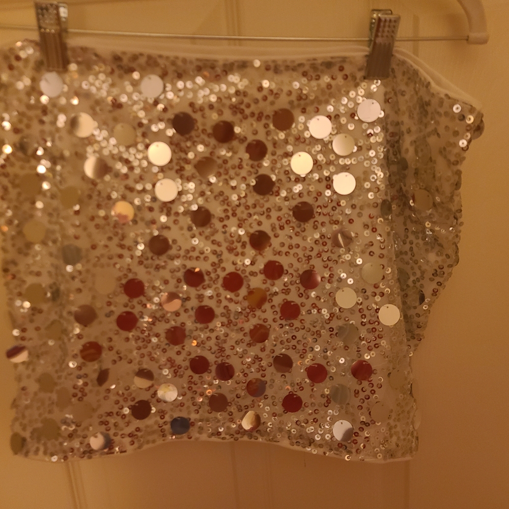 SHEIN Silver Sequin Mini Skirt